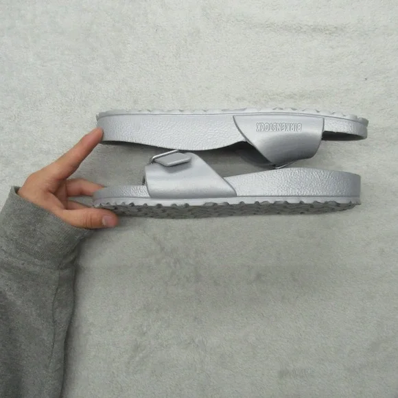 Birkenstock Unisex 10W 8M Sandals Gray Metallic Madrid EVA Buckle Slides Footbed - Picture 4 of 12